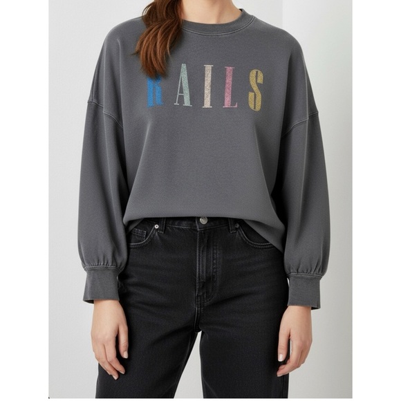RAILS Signature Sweatshirt, Vintage Black, XS - Picture 1 of 13